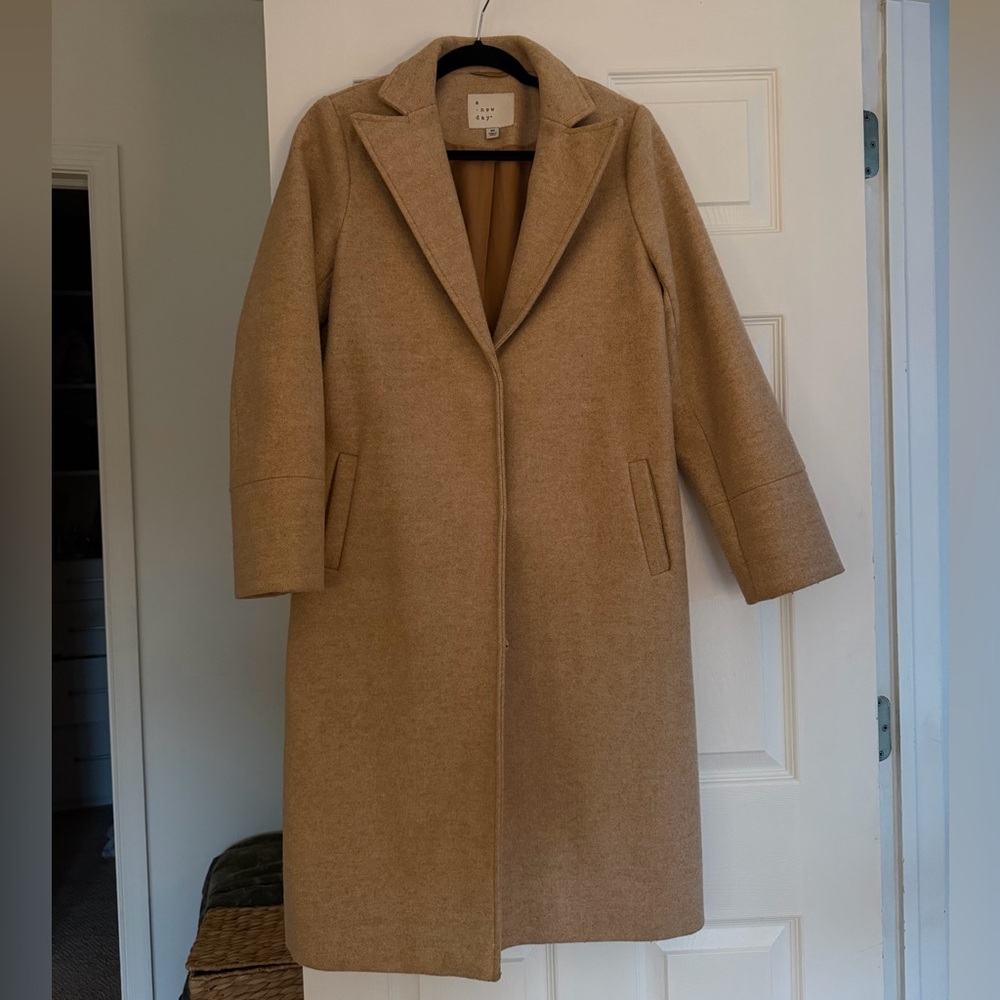 Beige Knee-length Coat